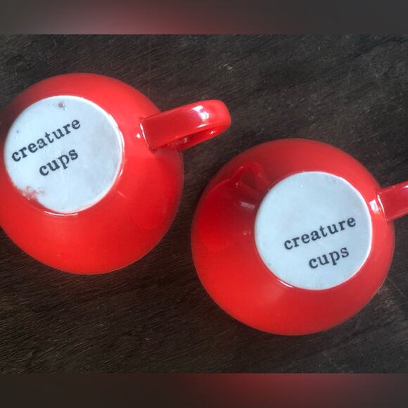 Creature Cups Set Of Two Red Coffee Tea Mugs 3D Monkey 3D Elephant - Picture 4 of 8